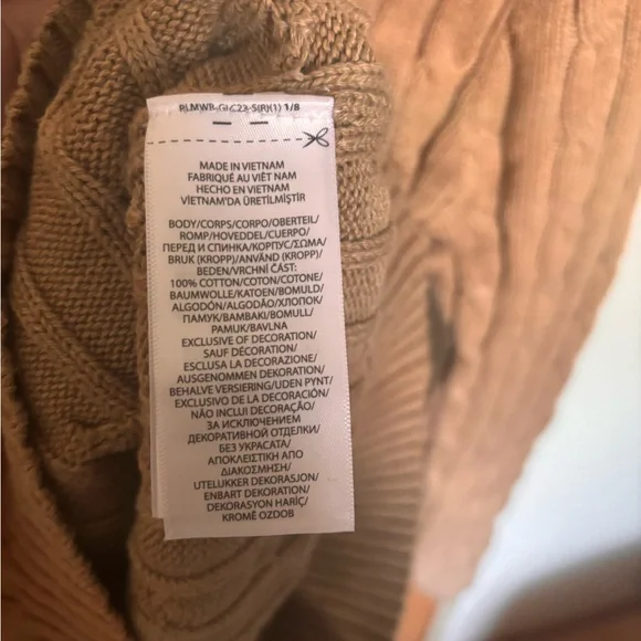 Polo by Ralph Lauren Tan Cable Knit Sweater - Picture 3 of 4